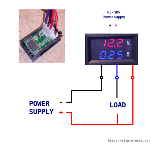 How to wire digital dual display volt and ammeter DIY Projects