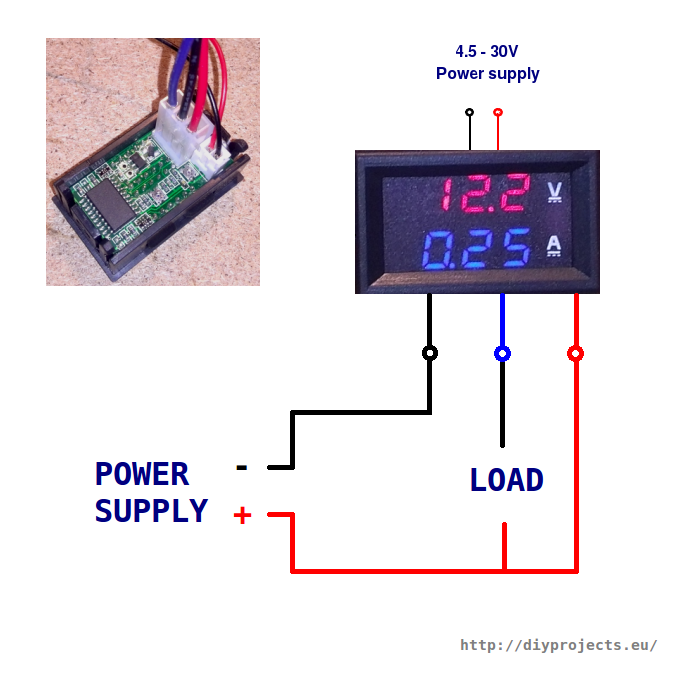 How to wire digital dual display volt- and ammeter - DIY ...