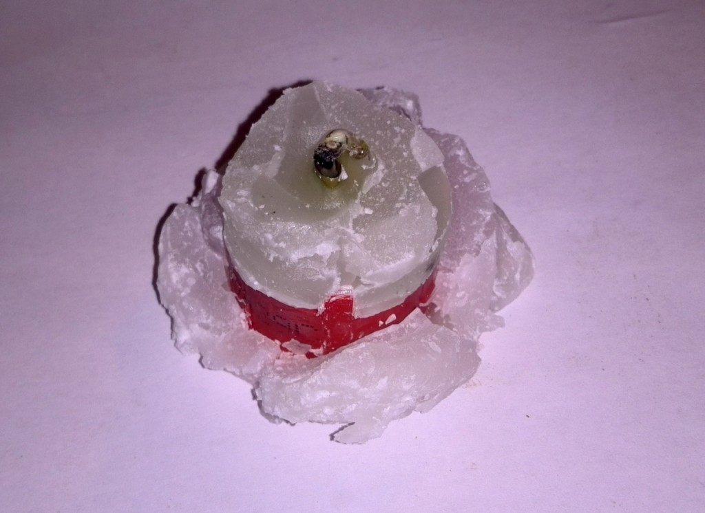 What is inside of the color changing candles