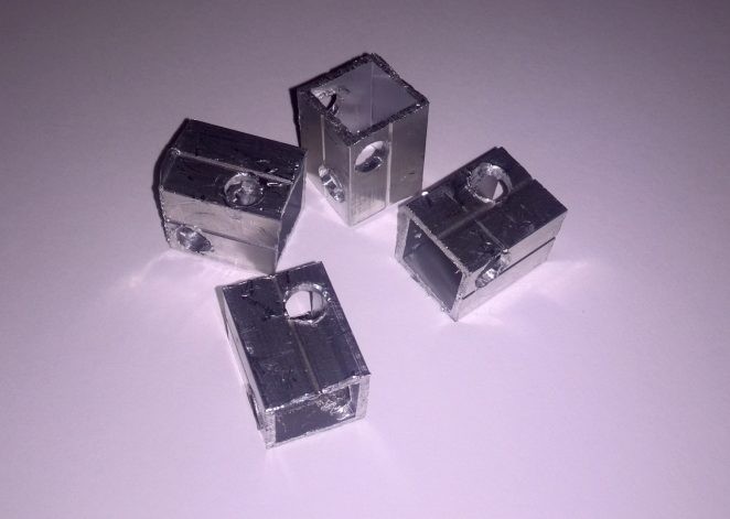 Threaded rod cube corner aluminium pieces