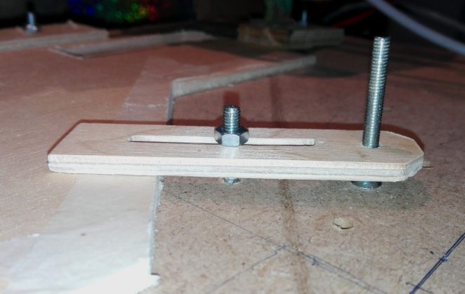Simple DIY CNC hold-down clamp in use