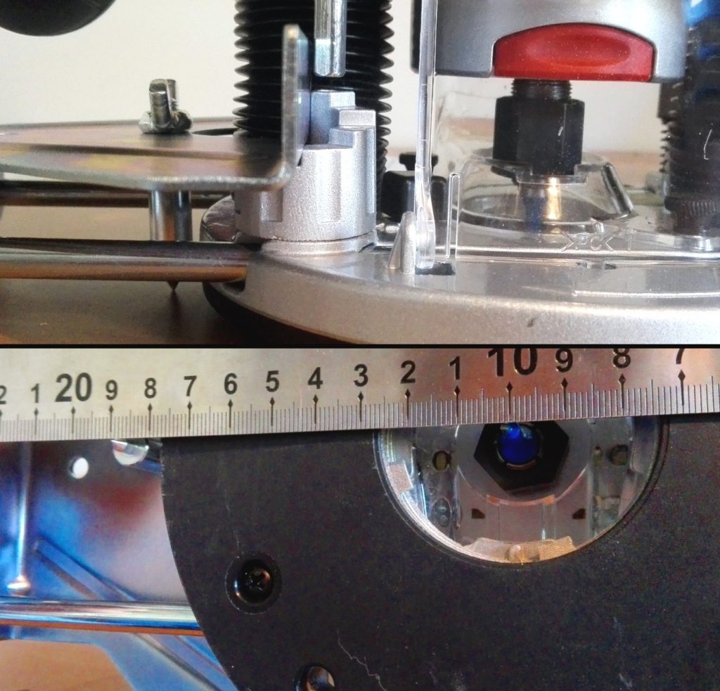 Minimum radius/diameter for a circular cut with Bosch POF 1400 ACE